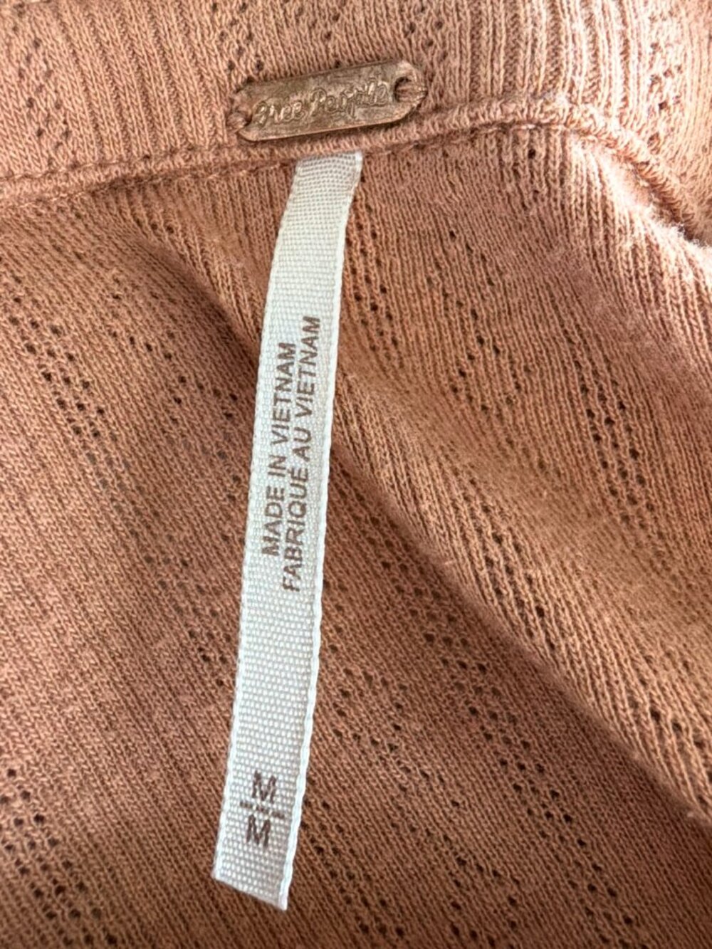 Free People Orange On the Road Cardi Long Sleeve Tee Shirt Size Medium - Picture 4 of 6